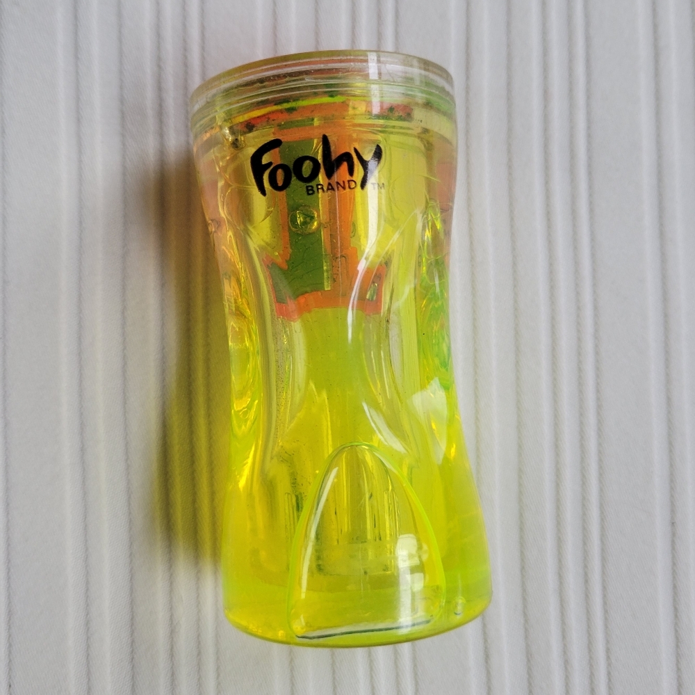 Vintage 2006 Foohy Fooz Lava Lamp Pencil Sharpener Yellow Orange Neon Sanford
